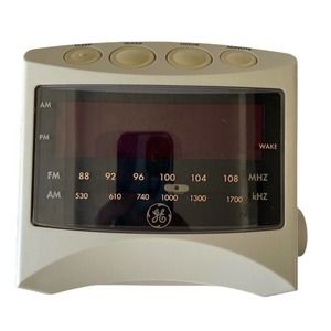 Vintage GE 7-4806A Digital Radio Alarm Clock TESTED WORKS 9v battery AC plug